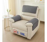 3 Piezas 1 Plaza Funda Cubre Sofá, Protector para Sofás Acolchado Reversible, Sillón Relax Funda de Sofá, Cubierta del Brazo de La Silla Reclinable para Silla, Sillón Reclinable, Sofá (Gris Oscuro)