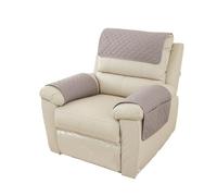 3 Piezas 1 Plaza Funda Cubre Sofá, Protector para Sofás Acolchado Reversible, Sillón Relax Funda de Sofá, Cubierta del Brazo de La Silla Reclinable para Silla, Sillón Reclinable, Sofá (Gris Claro)