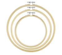 3 Piezas 10/15/17 cm Bastidor de Madera para Bordar,Marcos de Punto de Cruz Ajustables, Aros de Bordado Aro de Punto de Cruz Circulo, Bastidor de Bordado Redondo Para DIY Hecho a Mano