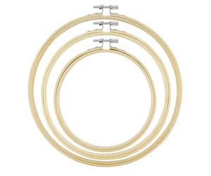 3 Piezas 10/15/17 cm Bastidor de Madera para Bordar,Marcos de Punto de Cruz Ajustables, Aros de Bordado Aro de Punto de Cruz Circulo, Bastidor de Bordado Redondo Para DIY Hecho a Mano