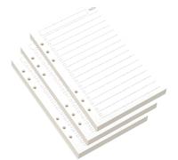 3 Piezas 135 Hojas de Recambio Papel de Lineas, Papel de Línea Horizontal A5, Papels de Hojas Sueltas Recarga A5 con 6 Anillas, Hoja de Recambio Papels de Líne, para Diarios, Notas, Dibujos