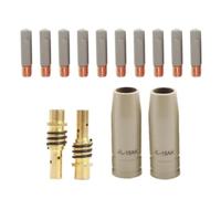 3 piezas/14 piezas/24 boquillas de protección de revestimiento 15AK antiadherentes para soldadura, escoria europea, protección de gas sin aire, manga protectora de máquina 0.6/0.8/0.9/1.0/1.2 mm