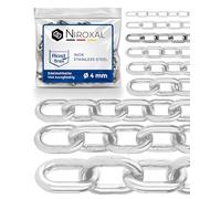 3 piezas 25-cm = 0,25-metros 4-mm de espesor de cadena de acero inoxidable de eslabón corto de NietFullThings en cada unidad cadena de anclaje DIN 5685 DIN 766 0,25-m