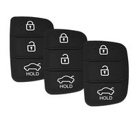 3 Piezas 3 Botones de Repuesto para Llavero de Goma Compatible con Hyundai i40 i30 i20 i10 ix20 ix30 ix35 Santa Fe Tucson Elantra Accent Car Remote Control Flip Key Fob Shell Cover
