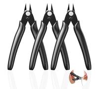 3 Piezas 4.5 Pulgadas Alicates de Corte Diagonal Negros - Cortadores de Alambre de Precisión para Impresión 3D, Electrónica, Modelos de Plástico, Joyería, Hogar - Rápidos y Duraderos
