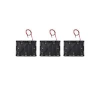 3 Piezas 5 x Caja Sostenedor de La Ranura de 1,5 V AA Caja de Bateria Alambre Negro