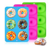 3 Piezas 6 Cavidades Molde Donuts Silicona, Moldes Donuts Silicona, Reutilizada Molde Donuts, Molde Para Sin Bpa Molde De Antiadherentes Para Hornear Rosquillas, Bagels