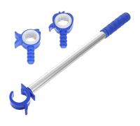 3 Piezas Abridor de Ventana Telescópico Ajustable Azul | Varilla de Empuje y Tracción, Metal y Plástico, para Cocinas y Ventanas Altas, Uso Doméstico