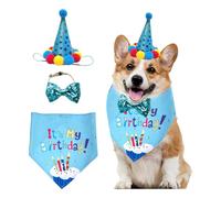 3 piezas accesorios para fiesta de cumpleaños para mascotas, toallas para la cabeza de cumpleaños para perros, juegos de decoración para gatos y perros, accesorios de ropa para mascotas, accesorios de