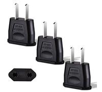 3 Piezas Adaptador de Enchufe Americano a Europeo para Viaje a España//Japón/Mexico/Canada (Black)