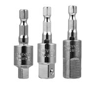 3 Piezas Adaptador de Enchufe para Taladro Giratorio 360° de Acero | Llaves de Vaso 4 Pulgada, 3/8 Pulgada y 1/2 Pulgada, Bola Muelle