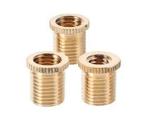 3 Piezas Adaptador de Pomo de Cambio Estriado, Kit Dorado | Aleación Tuerca Roscada, Tres Piezas, Ajuste Seguro, sin Herramientas, para Palanca y Modificación