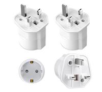 3 Piezas Adaptador Enchufe UK, Adaptador Enchufe Español a Ingles, Tipo G,2-Pin Europa a 3-Pin Reino Unido Viaje Seguridad para niños para Qatar, Irlanda, Maldivas, Escocia,HK