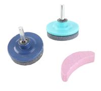 3 Piezas Afilador de Cuchillas Universal para Cortacésped Herramienta de Piedra de Esmeril de Alta Dureza para Cortacésped Recortadora Taladro Cortador de Hierba y Herramientas de