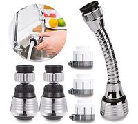 3 Piezas Aireador de grifo,Manguera de extensión del grifo,Aireador Grifo Cocina,Extension Grifo,Rociador del grifo universal Cabezal,Giratorio de 360 Grados para Regulador de Chorro Cocina Baño,Negro