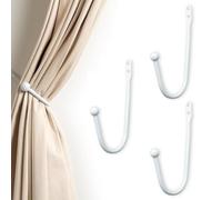 3 Piezas Alzapaños Cortinas de Metal, Ganchos de Cortina en Forma de U, Ganchos de Cortina de Metal, Alzapaños Cortinas Pared, para el Hogar, Dormitorio, Oficina, Restaurante