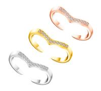 3 Piezas Anillos de Dedo del Pie para Mujer, Kucheed Anillo de Banda Hipoalergénico de Circonita Cúbica Ajustable, Juego de Anillos para Los Dedos del Pie Joyas para Pies de Playa para el Verano (A4)