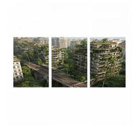 3 Piezas Arquitectura Pintar por Numeros Adultos 60x40 cm*3 Luminiscencia Pintura por Numeros Adultos Paisaje para Decoracion Pared, DIY Cuadros Decoracion Salon Modernos Regalo Mujer JLYH-1083
