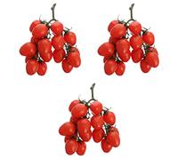 3 piezas artificiales realistas artificiales accesorios de fotografía artificiales, tomates cherry artificiales, tomates cherry falsos, tomates falsos, tomate, planta falsa