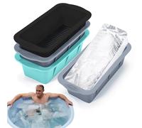 3 Piezas Bandeja Grande, Silicona Cubiteras para Hielo, Cubitos Hielo Reutilizables, Moldes para Cubitos de Hielo Extra Grandes, Bandeja de Hielo Grande para Enfriadores y Bañera