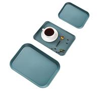 3 Piezas Bandeja Rectangular Plástico, Bandeja Servir Comida, Bandeja Rectangular Plastico Colores, Bandeja Antideslizante, Bandejas para Servir Comida, Reutilizable, para Fiestas, Cocina (Verde)