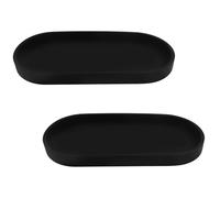 3 Piezas Bandejas Baño Ovaladas,Negro Bandeja Decorativa Silicona, Bandeja Antideslizante Cuarto Baño, Bandeja Almacenamiento,Bandeja Almacenamiento,para salón, dormitorio