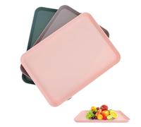 3 Piezas Bandejas para Servir Comida Bandeja Plástico Rectangular Reutilizable Bandeja de Desayuno Bandejas Plasticas Apilables Bandeja Pequeña para Café Bar Cocinas Baño (3 Colores, 29 x 21 x 2 cm)