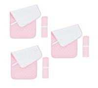 3 Piezas Bebé Pañal Cambiador Fundas Antideslizantes, Plegable Impermeable Reutilizable Cambiador, Acolchado Absorbente Bassinet Lavable, 14 "x 27" Protector para Cambiador (Rosa)