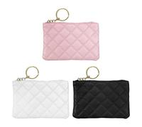 3 Piezas Billetera De Monedas para Mujeres, Billetera De Monedas De Cuero PU, Billetera De Monedas Portátiles, Billetera De Moneda Simple, Bolso De Tarjeta De Damas.