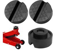 3 Piezas Bloque de Goma Redondo Protector Goma, Cojín de para gato hidráulico, Universal con Ranura, para Caballetes de Apoyo Elevadores Gatos de Carretilla Protección de Vehículos (Negro)