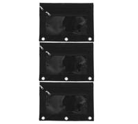 3 Piezas Bolsa de Carpeta B5 de Oxford Negra Ventana Transparente | Bolígrafos y Tarjetas, Ligera para Mochila y Viaje, Oficina y Estudiantes, Acabado Elegante
