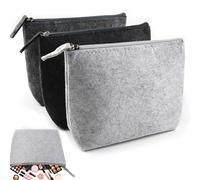3 Piezas Bolsa de Cosméticos de Fieltro, Neceser de Maquillaje con Cremallera,Bolsa de Fieltro, Estuches de Fieltros, Neceser de Viaje en Blanco Estuche Multifuncional para Profesoras, Colegas, Bodas
