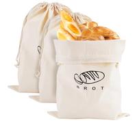 3 Piezas Bolsas para Pan de Lino, 39 x 30 cm Pan de Lino Reutilizable | Bolsa de Pan para Mantener Fresco, Brot Leinensack con Cordón, Almacenamiento de Alimentos, para Baguettes, Frutas, Verduras