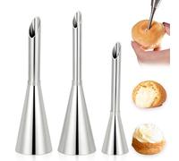 3 Piezas Boquillas de Acero Inoxidable,Boquillas para Manga Pastelera en Crema,versátil Crema Herramientas de Decoración,Decorar Pasteles,para Que el Pastel se vea Más Hermoso