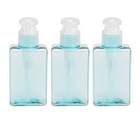 3 Piezas Botella de Bomba de Plástico, Dispensador de Botellas de Bomba de Plástico Vacías de 3,4oz/100ml, Mini Contenedores Recargables Azules para Champú, Loción de Lavado