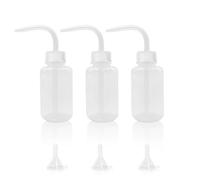 3 Piezas Botella De Lavado 150ml Con 3 Embudos Botellas Comprimibles Botella Dosificadora Botella De Laboratorio Para Riego De Plantas Limpieza Laboratorio