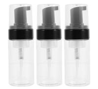 3 Piezas Botella Dispensadora de Viaje 100ml PET Tapa Protectora | Sistema de Espuma, Diseño a Bomba, para Gimnasio y Salidas, Adecuado para Limpiador Facial y Acondicionador