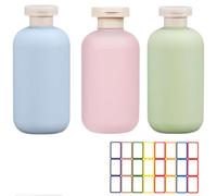 3 Piezas Botes Viaje con Etiqueta, 200ml Botes Viaje Rellenables Gadgets Viaje, Travel Bottles Reutilizable Botes De Viaje para Champú, Gel De Ducha, Productos para El Cuidado De La Piel