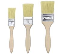 3 Piezas Brochas Pintura,Cepillo de Pintura,Pinceles Pintura,Brochas Pintura Pared,Brocha Barniz Madera,Brochas Planas Set,para Pintura,Cercas,Muro,Decoración,BBQ,1/1.5/2 Pulgadas de Ancho