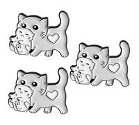 3 Piezas broche de gatito dibujos animados esmalte Hola mini diminuto broche de vaqueros broche de animales broche lindo gato broche Gris claro