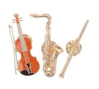 3 Piezas Broche de Instrumento Musical Dorado de Aleación