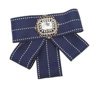 3 Piezas broches de pajarita para niña alfiler de lazo de diamantes de imitación broche con lazo de cristal Broche de diamantes de imitación Broche De Lazo tela Marina de guerra