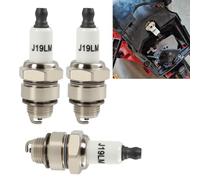 3 piezas Bujías RJ19LM para Cortacéspedes de 4 Tiempos, Compatibles con Modelos 796112, 796112S - Mejora Rendimiento y Eficiencia del Motor