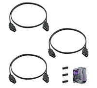 3 Piezas Cable Extensión ARGB 5V 3 Pines 0,5m, Divisor ARGB Cable Alargador RGB Direccionable Macho Hembra Intercambiable, para Tiras LED Ventiladores RGB Hub Iluminación PC Gaming Placa Base 5V 3Pin