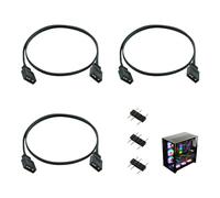 3 Piezas Cables de Extensión ARGB de 5 V 3 Pines, ARGB Divisor Cable con Conectores Macho y Hembra Intercambiables, Compatible con Tiras LED Direccionables y Ventiladores RGB para PC Gaming, 0,5m