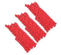 3 Piezas Cadena de Bicicleta Velocidad 94 Eslabones Acero Rojo | Repuesto para Bicicleta de Montaña, Resistencia al Desgaste, Instalación Sencilla, Suministro Práctico