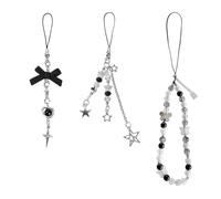 3 Piezas Cadenas de Moda para Teléfonos Móviles: Simples y Versátiles con Cuentas y Dijes, Decoraciones para Cajas de Auriculares