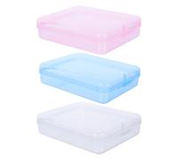 3 Piezas Caja de Almacenamiento con Tapa Mini Portátil de Plástico | Compartimentos Múltiples, Protección Frente a Humedad, para Tocador y Aseo, Diseño Moderno y Ligero