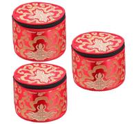 3 piezas Caja de almacenamiento de cuencos de sonido Maleta Almacenamiento de cuencos de meditación Bolsa de mano de almacenamiento redonda Bolsas de envoltura de regalos Estuche para cuencos de so