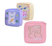 3 Piezas Caja De Almacenamiento De Tampones Tela Oxford Jabonera De Viaje PortáTil Resistente A Las Manchas Jaboneras para Pastillas De Jabon Rosa, Morado, Amarillo